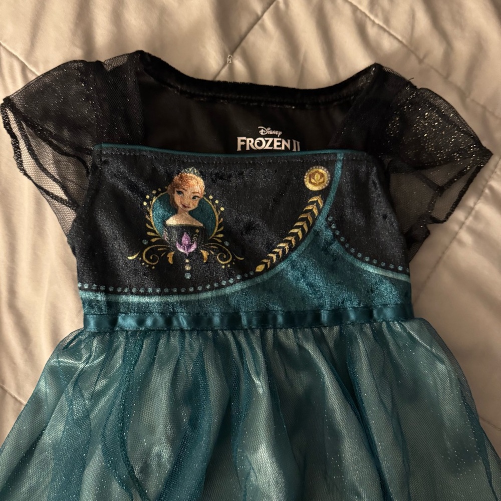 Disney Frozen II Black and Teal Dress